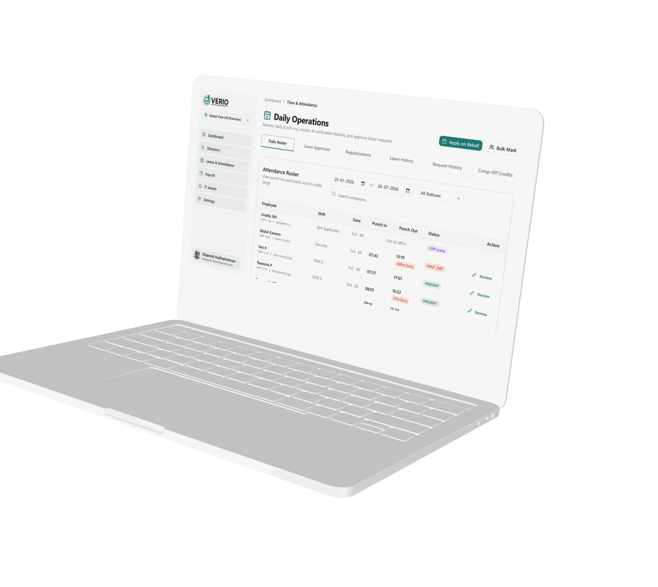 Verio Web Dashboard